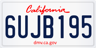 CA license plate 6UJB195