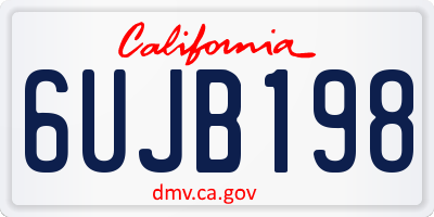 CA license plate 6UJB198