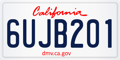 CA license plate 6UJB201