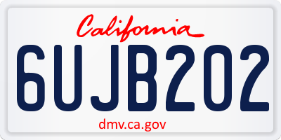 CA license plate 6UJB202