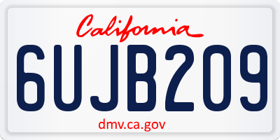 CA license plate 6UJB209