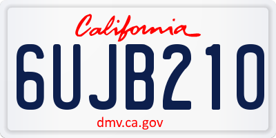 CA license plate 6UJB210
