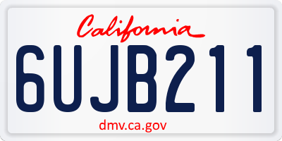 CA license plate 6UJB211