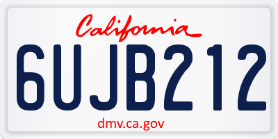 CA license plate 6UJB212