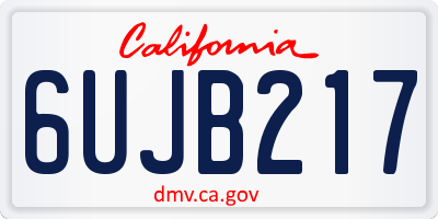 CA license plate 6UJB217