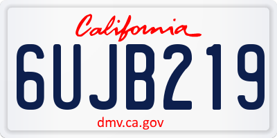 CA license plate 6UJB219