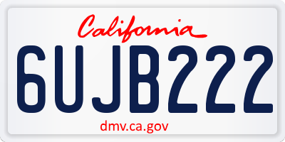CA license plate 6UJB222