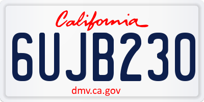 CA license plate 6UJB230