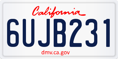 CA license plate 6UJB231