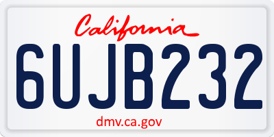 CA license plate 6UJB232