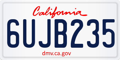 CA license plate 6UJB235