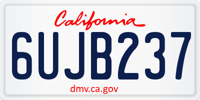 CA license plate 6UJB237