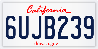 CA license plate 6UJB239