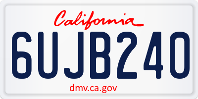 CA license plate 6UJB240