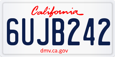 CA license plate 6UJB242