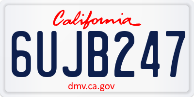CA license plate 6UJB247
