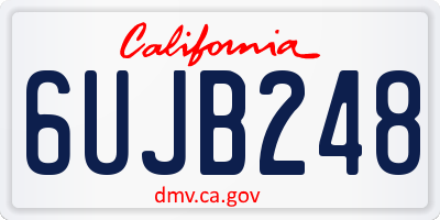 CA license plate 6UJB248