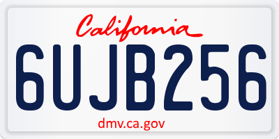 CA license plate 6UJB256