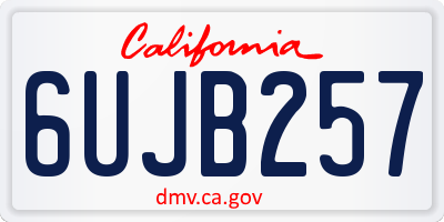CA license plate 6UJB257