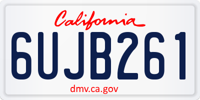 CA license plate 6UJB261