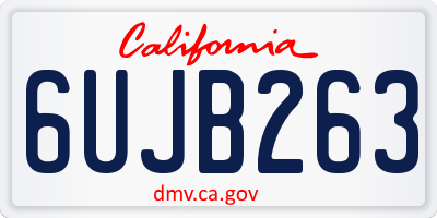 CA license plate 6UJB263