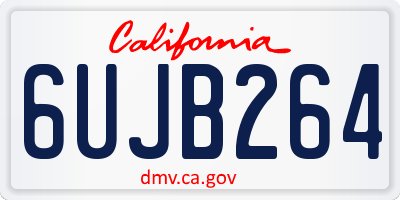 CA license plate 6UJB264