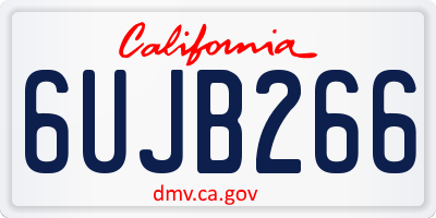 CA license plate 6UJB266