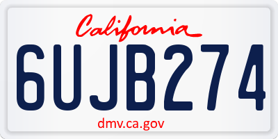 CA license plate 6UJB274