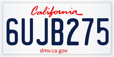 CA license plate 6UJB275