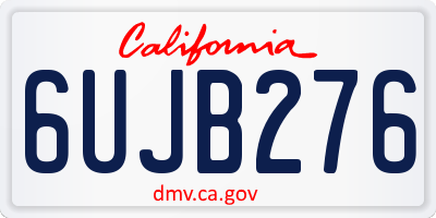 CA license plate 6UJB276