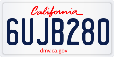 CA license plate 6UJB280