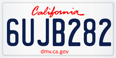CA license plate 6UJB282