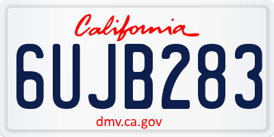 CA license plate 6UJB283