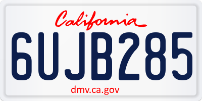 CA license plate 6UJB285