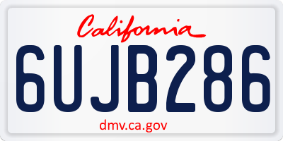 CA license plate 6UJB286