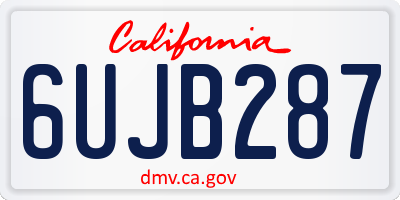 CA license plate 6UJB287
