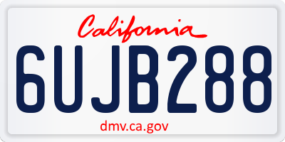 CA license plate 6UJB288
