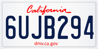 CA license plate 6UJB294