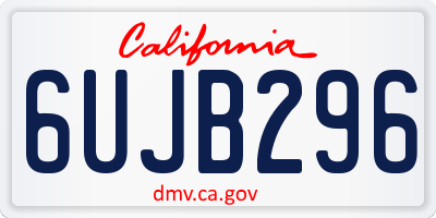 CA license plate 6UJB296