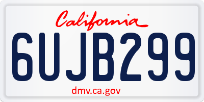 CA license plate 6UJB299