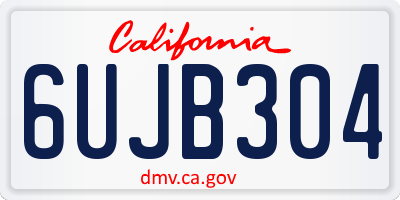 CA license plate 6UJB304
