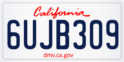 CA license plate 6UJB309