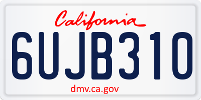 CA license plate 6UJB310