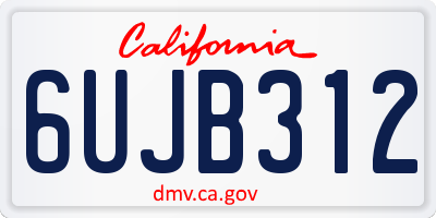 CA license plate 6UJB312