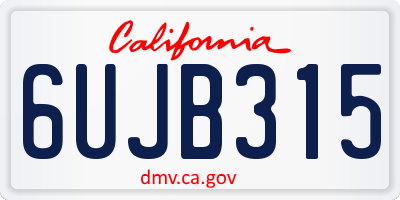 CA license plate 6UJB315