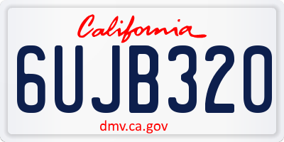 CA license plate 6UJB320