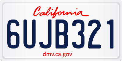 CA license plate 6UJB321
