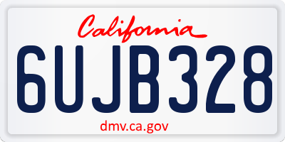 CA license plate 6UJB328