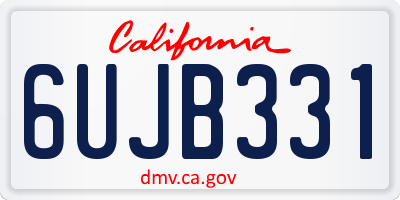 CA license plate 6UJB331