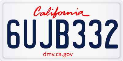 CA license plate 6UJB332